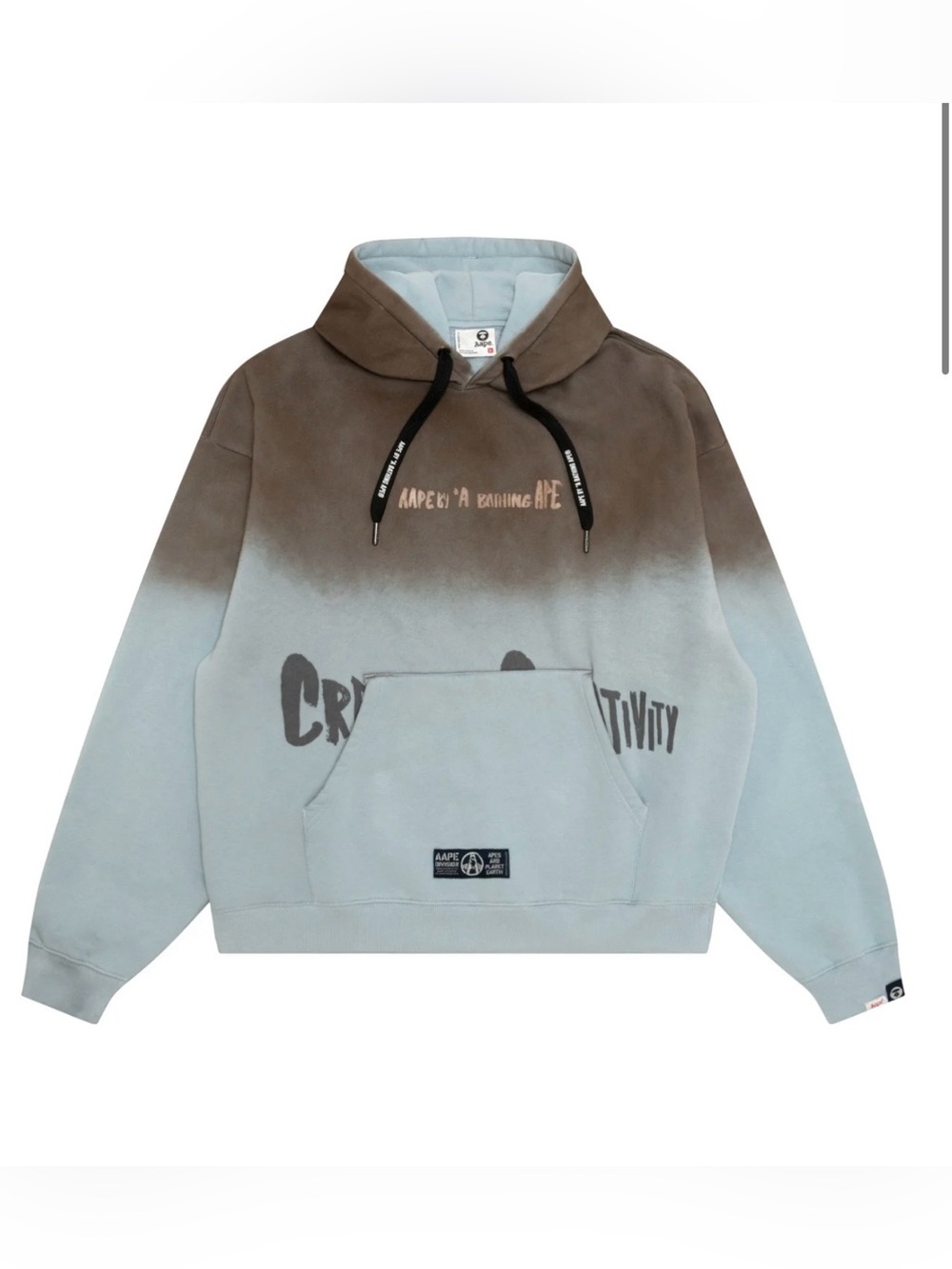 AAPE By A Bathing Ape Gradient Graphic Hoodie Blue Brown Size S